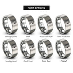 font options for inside engraving on grey macaw rings