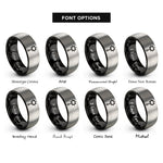 font options for inside engraving on black & gray mace rings
