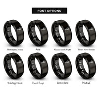 font options for inside engraving on black mace rings