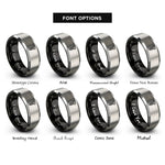 font options for inside engraving on black & gray machine screw rings