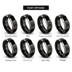 font options for inside engraving on black & gray machine screw rings