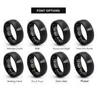 font options for inside engraving on black machine screw rings