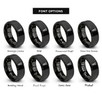 font options for inside engraving on black machine screw rings