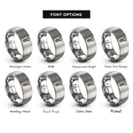font options for inside engraving on silver machine screw rings