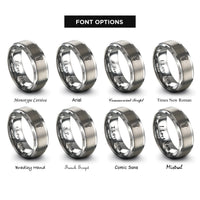 font options for inside engraving on grey machine screw rings