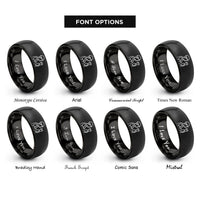 font options for inside engraving on black machinist silhouette rings