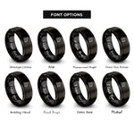 font options for inside engraving on black machinist silhouette rings