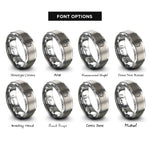 font options for inside engraving on silver machinist silhouette rings