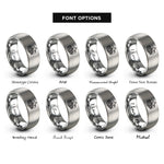 font options for inside engraving on gray machu picchu rings