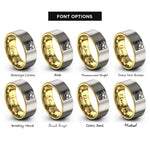 font options for inside engraving on gold & silver machu picchu stamp rings