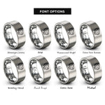 font options for inside engraving on gray macro wet lens rings