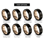 font options for inside engraving on black & rose gold madeira rings