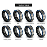 font options for inside engraving on black & blue & gray magic circle rings