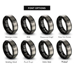 font options for inside engraving on black & silver magic circle generic rings
