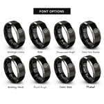 font options for inside engraving on black & silver magic circle generic rings