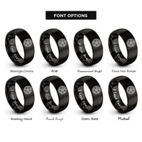 font options for inside engraving on black magic circle generic rings