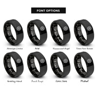 font options for inside engraving on black magic circle generic rings