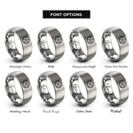 font options for inside engraving on gray magic circle generic rings