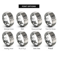 font options for inside engraving on gray magic circle generic rings
