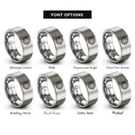 font options for inside engraving on gray magic circle rings