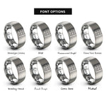 font options for inside engraving on gray magic square rings