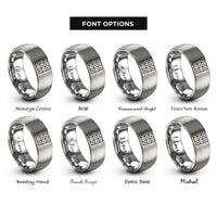 font options for inside engraving on gray magic square rings