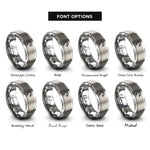 font options for inside engraving on gray magnet rings