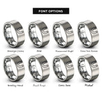 font options for inside engraving on grey magnet horseshoe rings