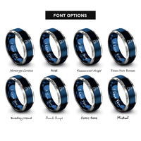font options for inside engraving on blue & grey magnetic stirrer rings