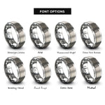 font options for inside engraving on silver magnetic stirrer rings