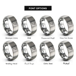 font options for inside engraving on silver magnetic tool holder rings