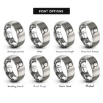 font options for inside engraving on gray magnifying glass rings