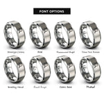 font options for inside engraving on gray magnifying glass rings