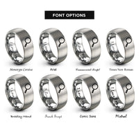 font options for inside engraving on gray magnifying glass rings