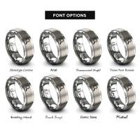 font options for inside engraving on gray magnifying glass rings