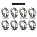 font options for inside engraving on silver magnifying glass rings