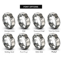 font options for inside engraving on silver magnifying glass rings