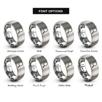 font options for inside engraving on silver magnifying glass rings