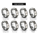 font options for inside engraving on silver magnifying glass rings