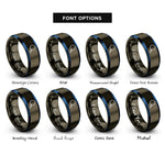 font options for inside engraving on gunmetal & blue magnifying glass rings