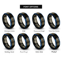 font options for inside engraving on gunmetal & blue magnifying glass rings