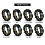 font options for inside engraving on gunmetal & blue magnifying glass rings