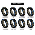 font options for inside engraving on gunmetal & blue magnifying glass rings