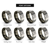 font options for inside engraving on gunmetal & gray magnifying map rings