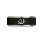 unique presents for her – black & grey tungsten excavator wedding band