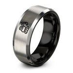 best presents for friends – black & silver tungsten excavator ring