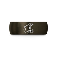 presents for bridal party – gunmetal & black tungsten hippo open mouth wedding band