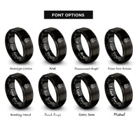 font options for inside engraving on black maine coon rings