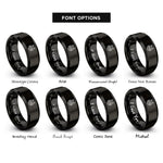 font options for inside engraving on black maine coon rings