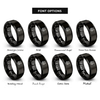 font options for inside engraving on black maine coon rings